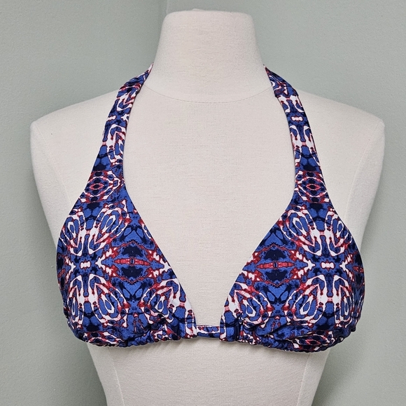 Converse One Star Swim Bikini Top Tie Dye Red White Blue - Picture 2 of 8